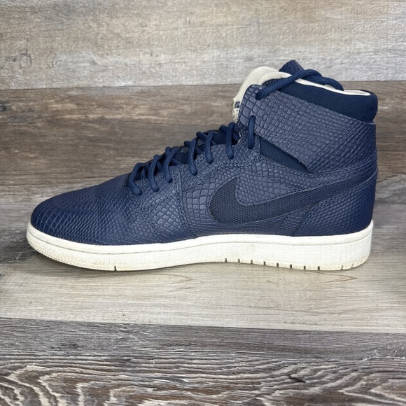 Nike Air Jordan 1 High Nouveau Navy Snakeskin 819176-407 2016 Shoes Size 7.5 - Picture 7 of 14